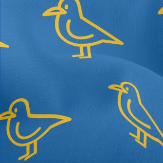 Simple Yellow Line Bird Lightweight Performance Linen