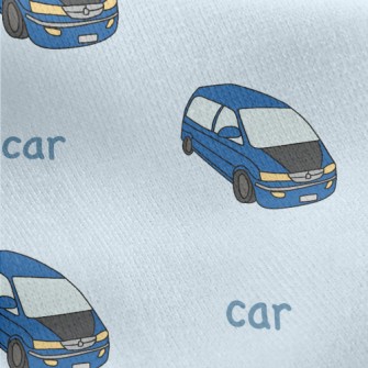 Blue Travel Car Jersey Backed Fleece