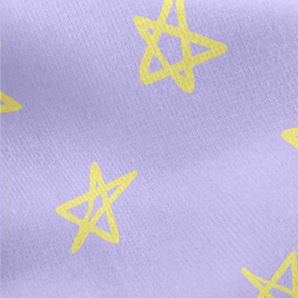 Hand Drawn Simple Stars Jersey Backed Fleece