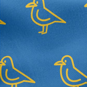 Simple Yellow Line Bird Jersey Backed Fleece