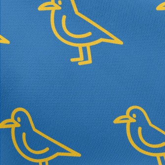 Simple Yellow Line Bird Pongee