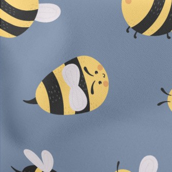 Round Cute Bee Lightweight Cotton Poplin