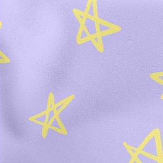 Hand Drawn Simple Stars Lightweight Cotton Poplin