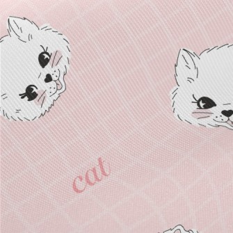 White And Soft Cat Midweight Cotton Poplin