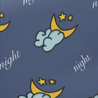 Beautiful Moon Clouds Midweight Cotton Poplin