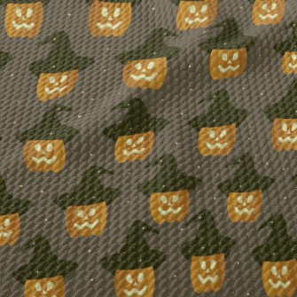 Pumpkin Wearing A Witch Hat Birdseye Piqué