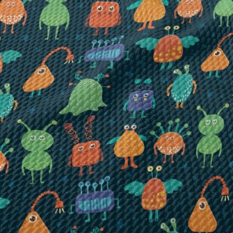 Cute Aliens Birdseye Piqué