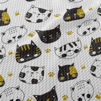 Black And White Cat Birdseye Piqué