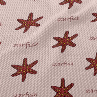 Red Five-clawed Starfish Birdseye Piqué