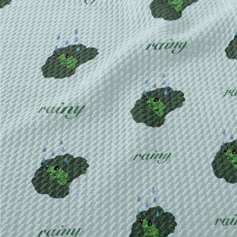 Frog Sitting On A Leaf Birdseye Piqué