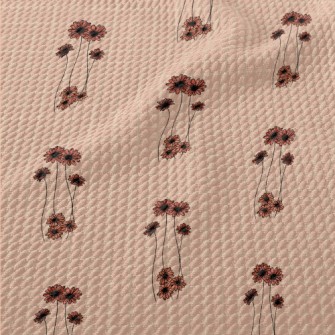 Pink Delicate Flowers Birdseye Piqué