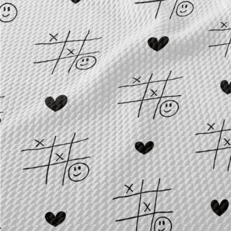 Graffiti TicTacToe Love Heart Birdseye Piqué