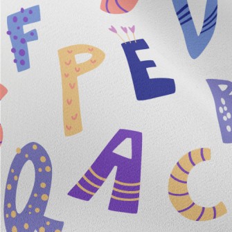English Letters In Various Sha Chiffon
