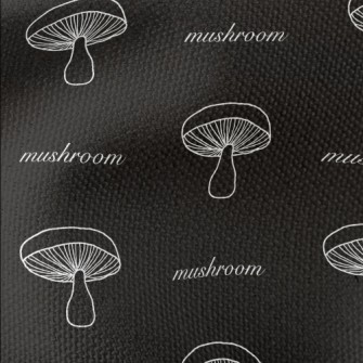 Simple White Line Mushroom Waterproof Canvas