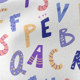 English Letters In Various Sha Waterproof Canvas