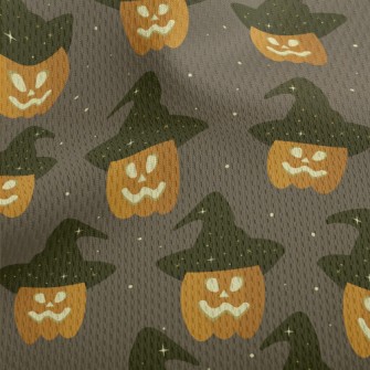 Pumpkin Wearing A Witch Hat Athletic Mesh Flat Back
