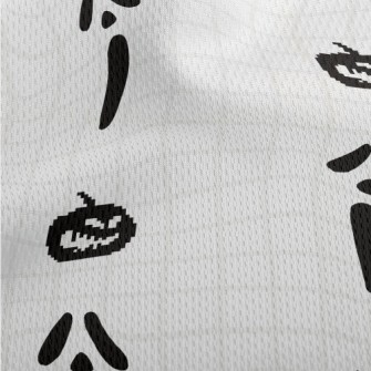 Pixel Pumpkin And Ghost Face Athletic Mesh Flat Back