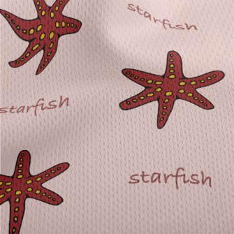 Red Five-clawed Starfish Athletic Mesh Flat Back