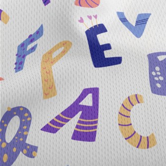 English Letters In Various Sha Athletic Mesh Flat Back
