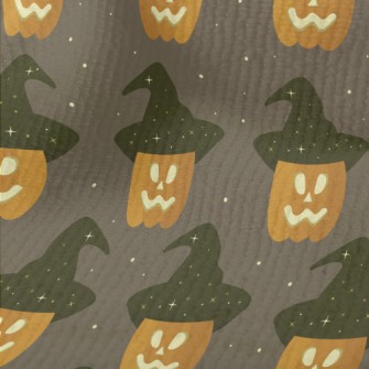 Pumpkin Wearing A Witch Hat Terry
