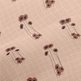 Pink Delicate Flowers Performance Linen
