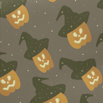 Pumpkin Wearing A Witch Hat Twill