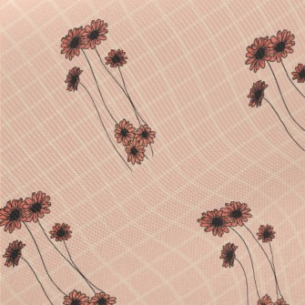 Pink Delicate Flowers Twill