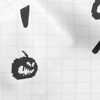 Pixel Pumpkin And Ghost Face Micro Fleece