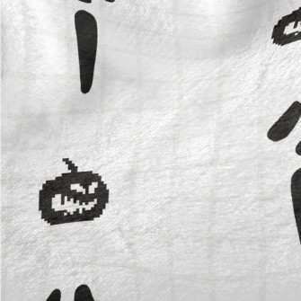 Pixel Pumpkin And Ghost Face Minky