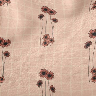 Pink Delicate Flowers Minky