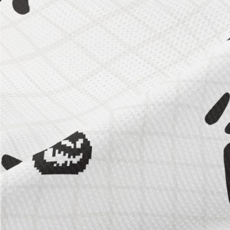 Pixel Pumpkin And Ghost Face Piqué