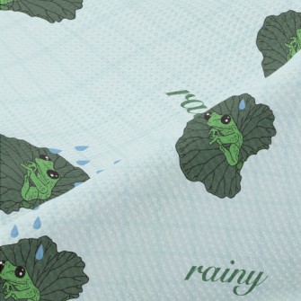 Frog Sitting On A Leaf Piqué