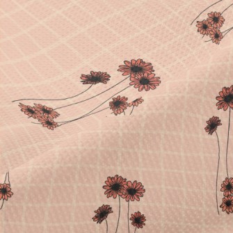 Pink Delicate Flowers Piqué