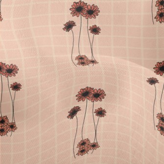 Pink Delicate Flowers Lightweight Performance Linen