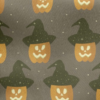 Pumpkin Wearing A Witch Hat Jersey Backed Fleece