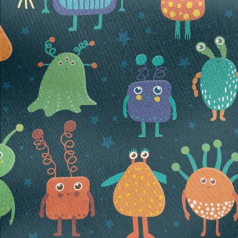 Cute Aliens Jersey Backed Fleece