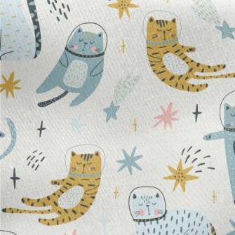 Cat Wearing Space Helmet Jersey Backed Fleece