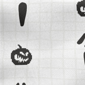 Pixel Pumpkin And Ghost Face Jersey Backed Fleece