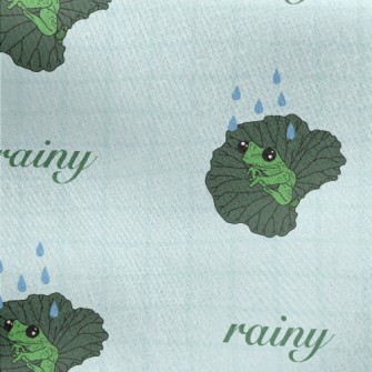 Frog Sitting On A Leaf Jersey Backed Fleece