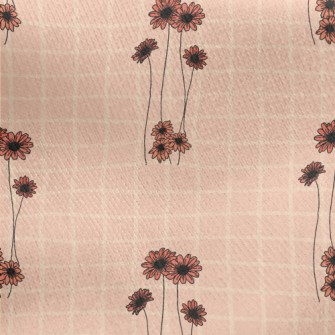 Pink Delicate Flowers Jersey Backed Fleece