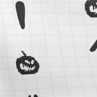 Pixel Pumpkin And Ghost Face Pongee