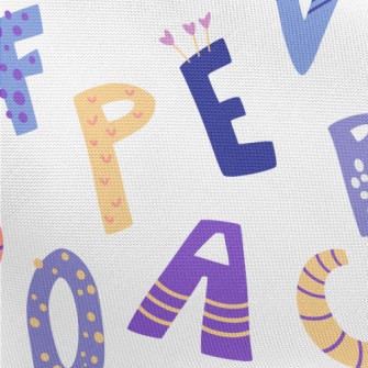 English Letters In Various Sha Pongee