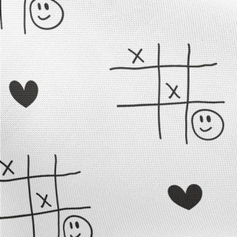 Graffiti TicTacToe Love Heart Pongee