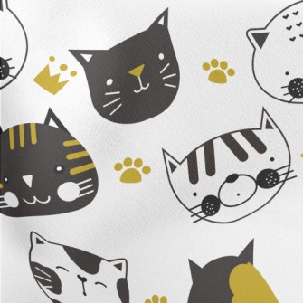 Black And White Cat Lightweight Cotton Poplin