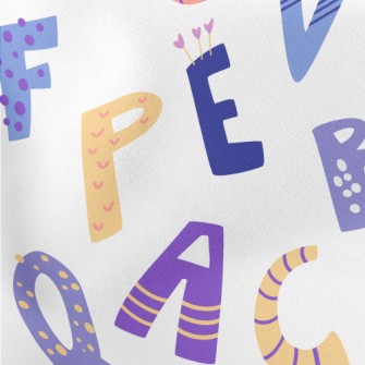 English Letters In Various Sha Lightweight Cotton Poplin