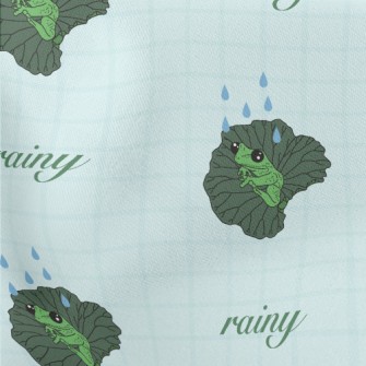 Frog Sitting On A Leaf Lightweight Cotton Poplin