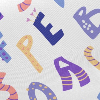 English Letters In Various Sha Midweight Cotton Poplin
