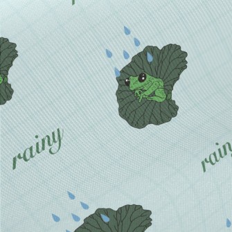 Frog Sitting On A Leaf Midweight Cotton Poplin