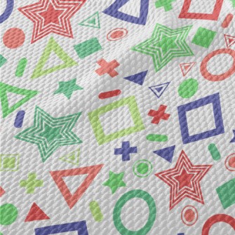 Colorful Fluorescent Geometric Birdseye Piqué