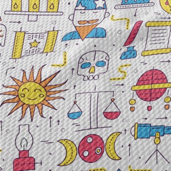 Wizard Witchcraft Divination Birdseye Piqué